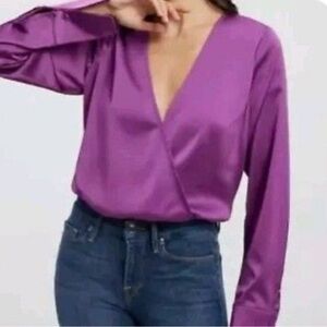 GOOD AMERICAN SILKY PURPLE TOP